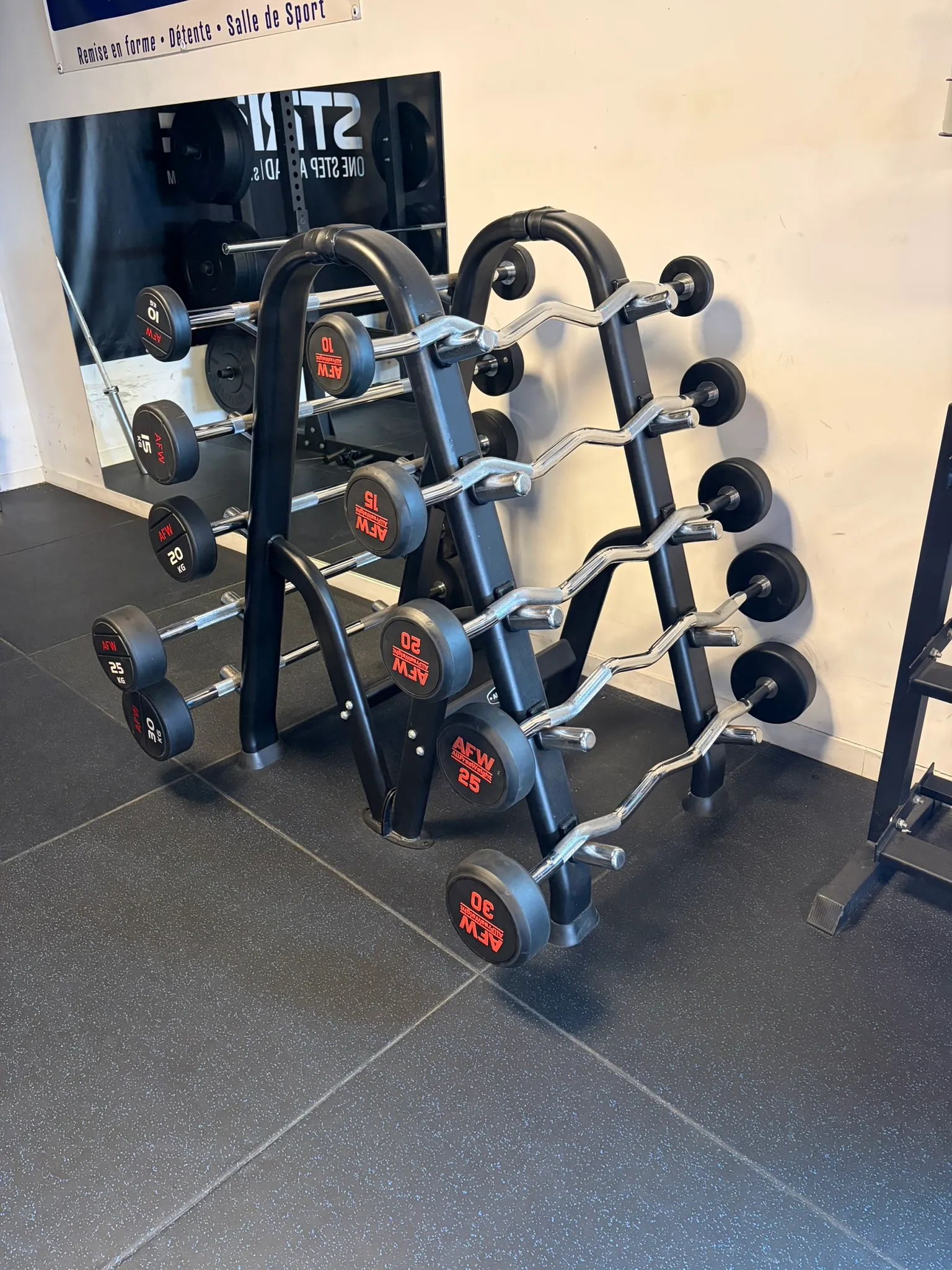 Rack de barres pré-chargées (AFW, 10–30 kg)