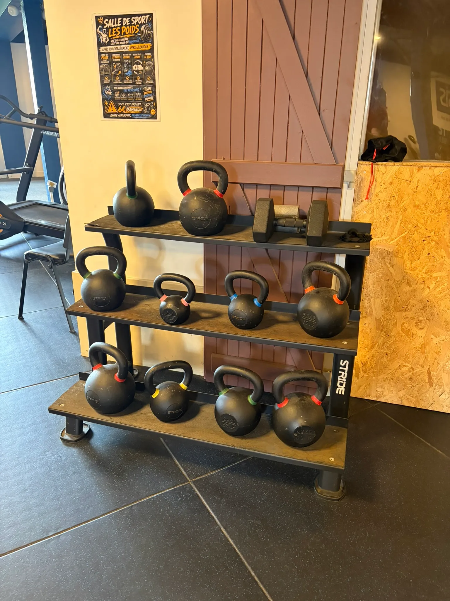 Râtelier de kettlebells